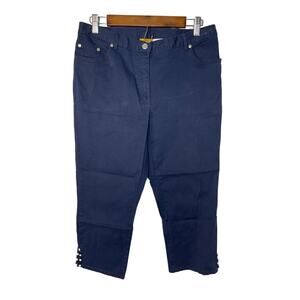 Ruby Rd. Rd slacks pants chinos cropped women's 10 black skinny ankle